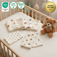Couverture Bébé Personnalisable en Coton Mousseline Imprimée, 2 Couches Respirantes, Gaze Froissée, Langes d'Emmaillotage pour Nouveau-né, Couette d'Été pour Crèche