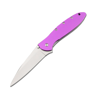 Ker shaw LEEK <b>1660</b> Purple DIY OEM Aluminum Alloy Handle 8Cr13MoV Blade Folding Hunting Knife Outdoor Camping EDC Tool Hiking - Product Image 1