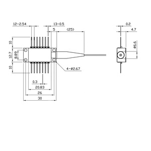 1550nm 14Pin 500mW ไฟเบอร์คู่ไดโอดเลเซอร์แพ็คเกจผีเสื้อ100กิโลเฮิรตซ์/300กิโลเฮิรตซ์/500กิโลเฮิร์ตซ์กับ PD TEC สำหรับ LIDAR - Product Image 2