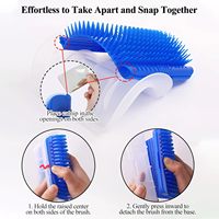 Brosse de toilettage murale d'angle pour chat avec herbe à chat, peigne massant doux pour le visage, pour chats à poils longs ou courts et chatons