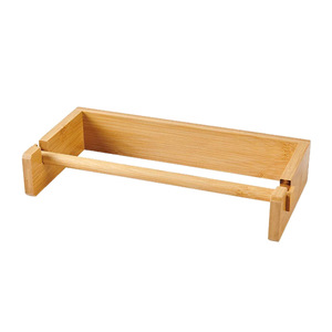 Wooden Wall Mounted <b>Paper</b> Towel Holder With Cling Film Storage For <b>Kitchen</b> Use Bamboo Pine Version - Product Image 5