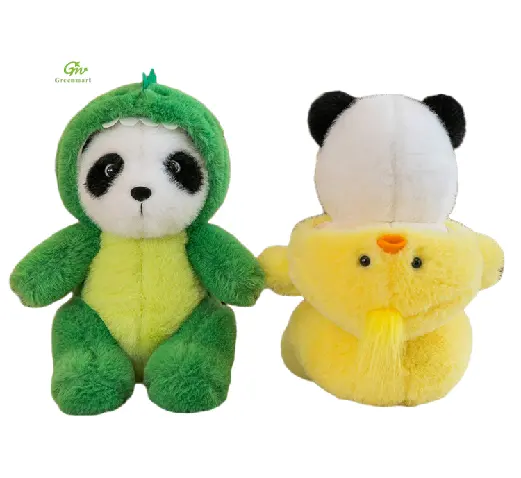 Greenmart Cartoon Little Custom Soft Toy felpa con cappuccio Panda Gift può togliere il cappello Panda S Plushie fatto in casa