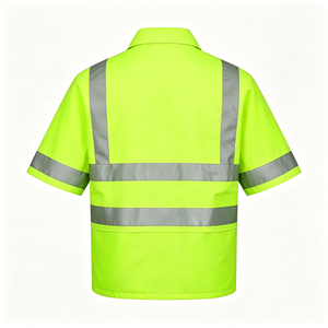 Camiseta Polo de Seguridad Reflectante de Alta Visibilidad, Manga Corta, Transpirable, con Bolsillo, para Construcción y Almacén - Product Image 2