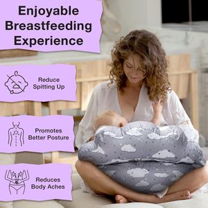 Almohada de Lactancia Multifuncional de Espuma Viscoelástica, Almohada de Soporte Extraíble para Lactancia y Embarazo, Almohada para Piernas y Rodillas para Bebé - Product Image 4