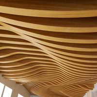 Plafond décoratif intérieur en métal aluminium, plafond artistique ondulé, faux plafond décoratif, grain de bois