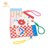 Pochette à lunettes imprimée de dessins animés mignons en gros, avec logo personnalisé, cordon détachable, sac pour lunettes de lecture pour enfants, cadeau pour magasin d'optique