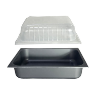 Özelleştirilmiş 6L 1/1 Boy PP Tek Kullanımlık Gıda Sınıfı Blister Dondurma Kabı PP Düz Kapaklı Beyaz/Gri/Siyah 0.25-1mm Kalınlığında