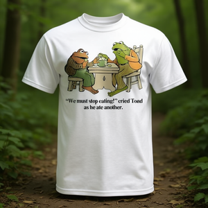 Nous devons arrêter de manger des grenouilles, car il a mangé une autre grenouille - T-shirt pour hommes - Product Image 3