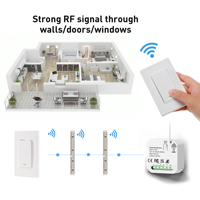 Interrupteur cinétique sans fil Tuya Smart Life, norme américaine, télécommande, interrupteur mural pour éclairage, marche/arrêt, WiFi, interrupteur lumineux auto-alimenté