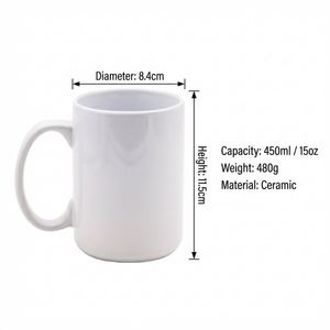 Best Sale <b>Large</b> Capacity 15oz White Ceramic Coffee <b>Mug</b> Factory Price Custom Logo 450ml Sublimation Milk Tea <b>Mug</b> - Product Image 3
