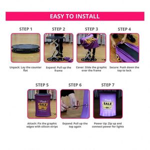 Comptoir pliable pour salon professionnel, table portable pour stand d'exposition, produits promotionnels, table pop-up pour événements - Product Image 6