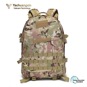 Sac à dos tactique en nylon noir avec rayures brunes, sac de randonnée et de camping pour toutes les saisons - Product Image 4