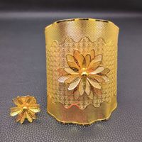 Conjunto de Joyería Étnica con Diseño Floral, Chapado en Oro, Aleación de Zinc, Aretes/Pulsera, Joyería de Moda para Mujer, para Bodas