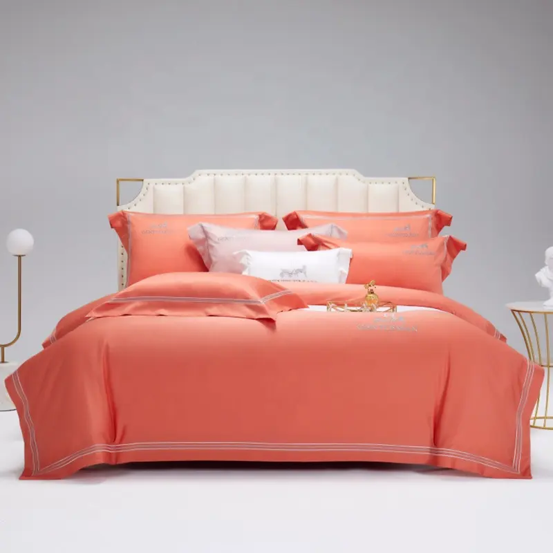 カスタムデザイン寝具シーツシーツ枕カバー無地キングサイズアメリカンマーケット寝具4個セット
