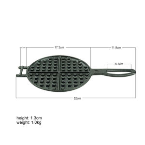 Migliore fabbrica di fabbrica macchina per <span class=keywords><strong>Waffle</strong></span> da cucina a buon mercato antiaderente in ghisa manico stampo per cottura materiale in metallo per PC cono per cialde - Product Image 6