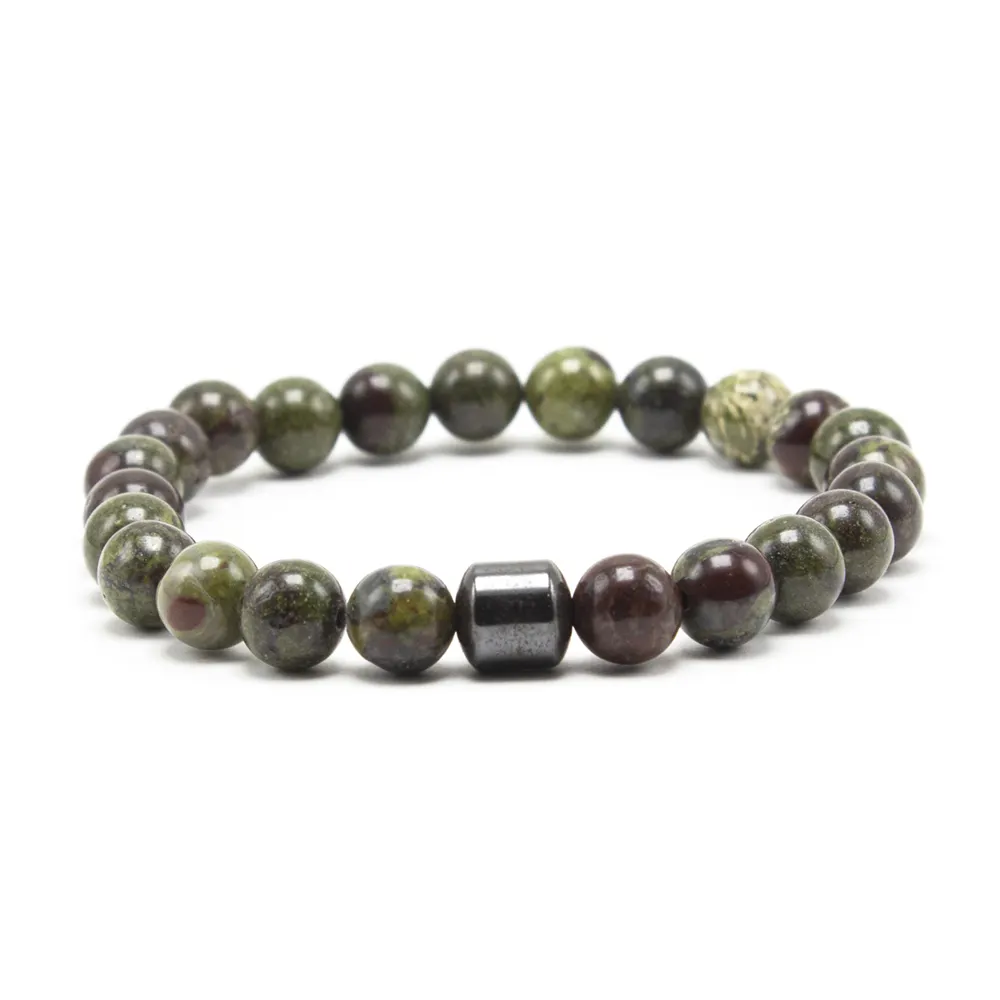 Wholesale Healing Stone Beads Bracelet Natural Gemstone Picasso JasperとMagnetic Hematite Jade Bracelet