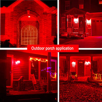 Ampoule LED A19 60W Rouge Culot E26/E27 & B22 pour Décorations d'Halloween, Noël, Fêtes, Bars, Porches