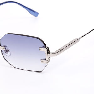 Finewell 3510 새로운 패션 럭셔리 디자인 선글라스 금속 프레임 무테 나일론 다각형 그라데이션 렌즈 우아한 스타일 음영 2025 - Product Image 6