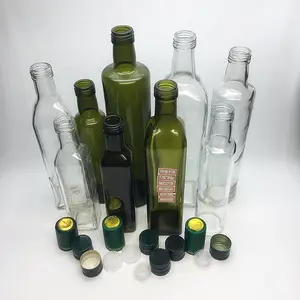 Botella de vidrio para aceite de oliva y vinagre, 100ml, 250ml, 500ml, 750ml, 1L