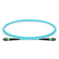 MPO-16 APC (F) ke MPO-16 APC (F), 16 Serat, OM3, Taye B, Dual Rated (OFNR/LSZH), 0.35dB Maks, Panjang Kustom Jumper MPO