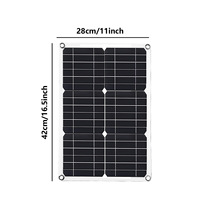 Panel Solar Impermeable, Resistente al Polvo y a la Corrosión, de Media Celda PERC, Totalmente Negro, de 42x26 cm, 30 V, 50 W, 100 W, 23% de Eficiencia