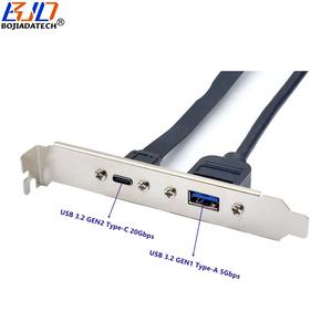 Großhandel 20 Gbit/s USB <span class=keywords><strong>3.2</strong></span> Typ C 5 Gbit/s Typ-A-Anschluss an MB Typ-E 19PIN-Header-Datenkabel 50CM mit Halterung auf Lager - Product Image 4