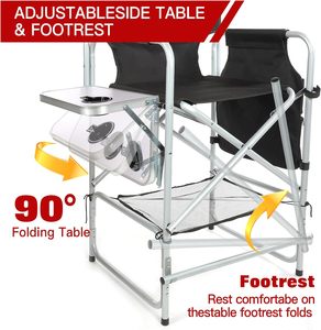 Nouvelle chaise d'artiste de maquillage pliable en métal portable bon marché, tabouret de bar de chaise de directeur pour le voyage, <span class=keywords><strong>salon</strong></span> de beauté, pliable léger - Product Image 5