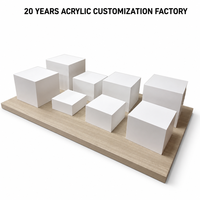 HOTEAM Ensemble de socles modulaires en acrylique poli, 8 pièces, blocs empilables, présentoir de vente au détail, piédestal d'exposition, vente en gros, OEM