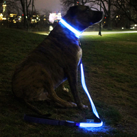 Tùy Chỉnh Phản Quang Nylon Rope Leash Với Mùa Xuân Hook Led Đèn Pin Vật Nuôi Cổ Áo Chó Dây Xích
