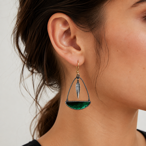 Orecchini Pendenti Vintage a Forma di Foglia e Piuma Colorati, Gioielli di Moda per Donne - Product Image 2
