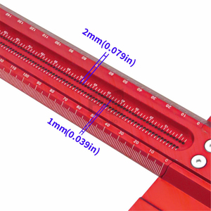 Règle de marquage de précision 60-500 mm en alliage d'<span class=keywords><strong>aluminium</strong></span> pour le travail du bois, jauge de traçage à trous perforés pour le bricolage - Product Image 2