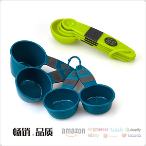 Ensemble de tasses et cuillères à mesurer en plastique, 8 pièces, double échelle, pour la pâtisserie, le café, le lait en poudre, les assaisonnements, lavable au lave-vaisselle - Product Image 4