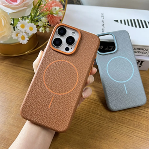 Nouveau luxe rétro magnétique <span class=keywords><strong>Portable</strong></span> Litchi Grain PU cuir avec étui de téléphone de charge sans fil pour <span class=keywords><strong>iPhone</strong></span> 14 15 16 Pro Max - Product Image 2