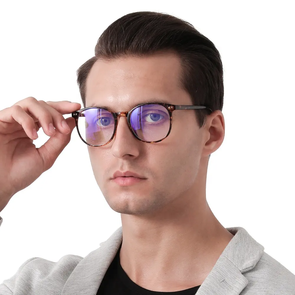 New models round eye glasses PC anti-blue lens custom logo TR90 frame eye glasses for men and women