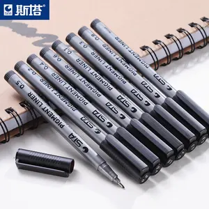 लोगो अनुकूलित 9 विभिन्न आकारों गर्म बिक्री ड्राइंग अभिलेख सुलेख ठीक लाइन कलम काले रंग मार्कर पेन Fineliner कलम