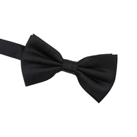 Nœud Papillon Homme Prénoué Ajustable Moderne Noir Uni en Satin Fait Main pour Smoking et Banquet
