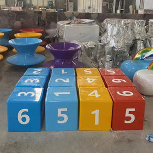 Y022 Tabourets de repos modernes en fibre de verre à monter soi-même, carrés, pour extérieur, bureau, centre commercial, personnalisables avec des chiffres et des lettres spéciaux, ensemble de jardin - Product Image 4