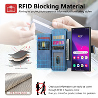 Étui de téléphone 2 en 1 pour Samsung Galaxy S25 Ultra, portefeuille mobile, protection de téléphone portable, porte-cartes pour femmes, en cuir PU, avec coque amovible
