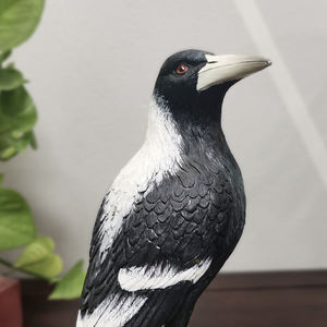 Handgemaakte Vintage Hars Bel Vogel Sculptuur Ekster Beeldje Voor Huis Tuin Decoratie Wildlife Art Kerstcadeau Kunstmatig - Product Image 3