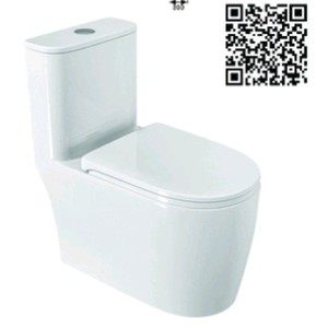 Inodoro de Cerámica Integrado con Sifón de Vórtice, Botón de Descarga Superior, Anticongelante y Antirrotura para Baño WC - Product Image 1