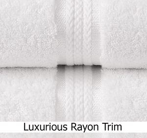 Ensemble de serviettes de bain en coton blanc, couleur unie, rectangulaires, tissées, pour usage domestique, taille adulte - Product Image 5