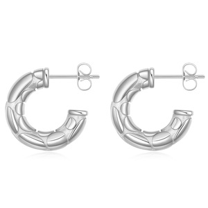 Boucles d'oreilles créoles tendance 5MM en acier doré, forme C épaisse, pour femme, bijoux de fête - Product Image 5