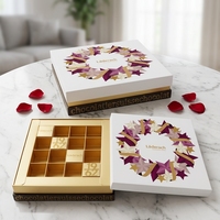 Boîte Cadeau Rigide de Luxe Personnalisée pour Chocolats avec Séparateurs, Finition Mate et Revêtement UV, Emballage Alimentaire (8/12/16 Compartiments)