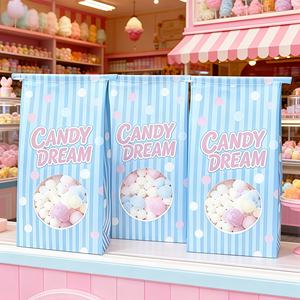 Bolsa de Papel Kraft con Ventana Transparente y Cierre Metálico para Empacar Alimentos como Palomitas, Dulces, Galletas, Pan y Croissants, con Logotipo Personalizado de Fábrica - Product Image 5