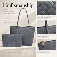 Nouveau Sac Fourre-tout en Daim Tressé Fait Main 2026 avec Pochette Intérieure Grande Capacité Sac à Main Épaule Femme Logo Personnalisé OEM ODM Vente en Gros
