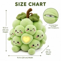 XDT AI Soft Grape Plush Toy Custom Design PP Cotton Stuffed Fruit 11-30cm OEM ODM Cute Unisex Gift