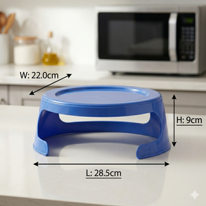 Doublewave – Support double pour assiettes en plastique PP bleu écologique, 2 pièces, empilable pour micro-ondes, résistant à la chaleur, design moderne - Product Image 5