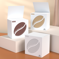 Caja de Cartón Blanca Reciclable para Bebidas de Café, Impresión a Color, con Asa para Colgar, Empaque para Café Frío, Caja Plegable