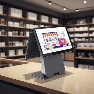 Caja Registradora con Sistema Estable Android/Windows de 15.6+13.3 Pulgadas, Fabricación Directa de Fábrica, OEM Personalizado, 610p, Pantalla de 15.6 Pulgadas - Product Image 1