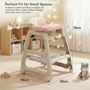 Silla de Comer Premium para Bebés con Bandeja Ajustable y Arnés de Seguridad para Uso Seguro en el Hogar y Restaurantes, Fácil de Limpiar - Product Image 6